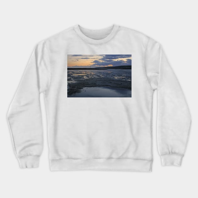 The Loughor Estuary, Llanelli Crewneck Sweatshirt by RedHillDigital